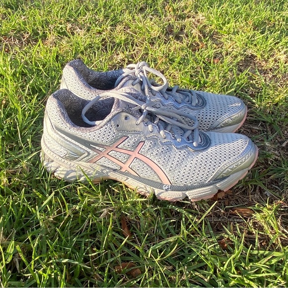 ASICS Gel Enhance Ultra 4.0 Running Sliver Grey & Pink 9 - Picture 1 of 9